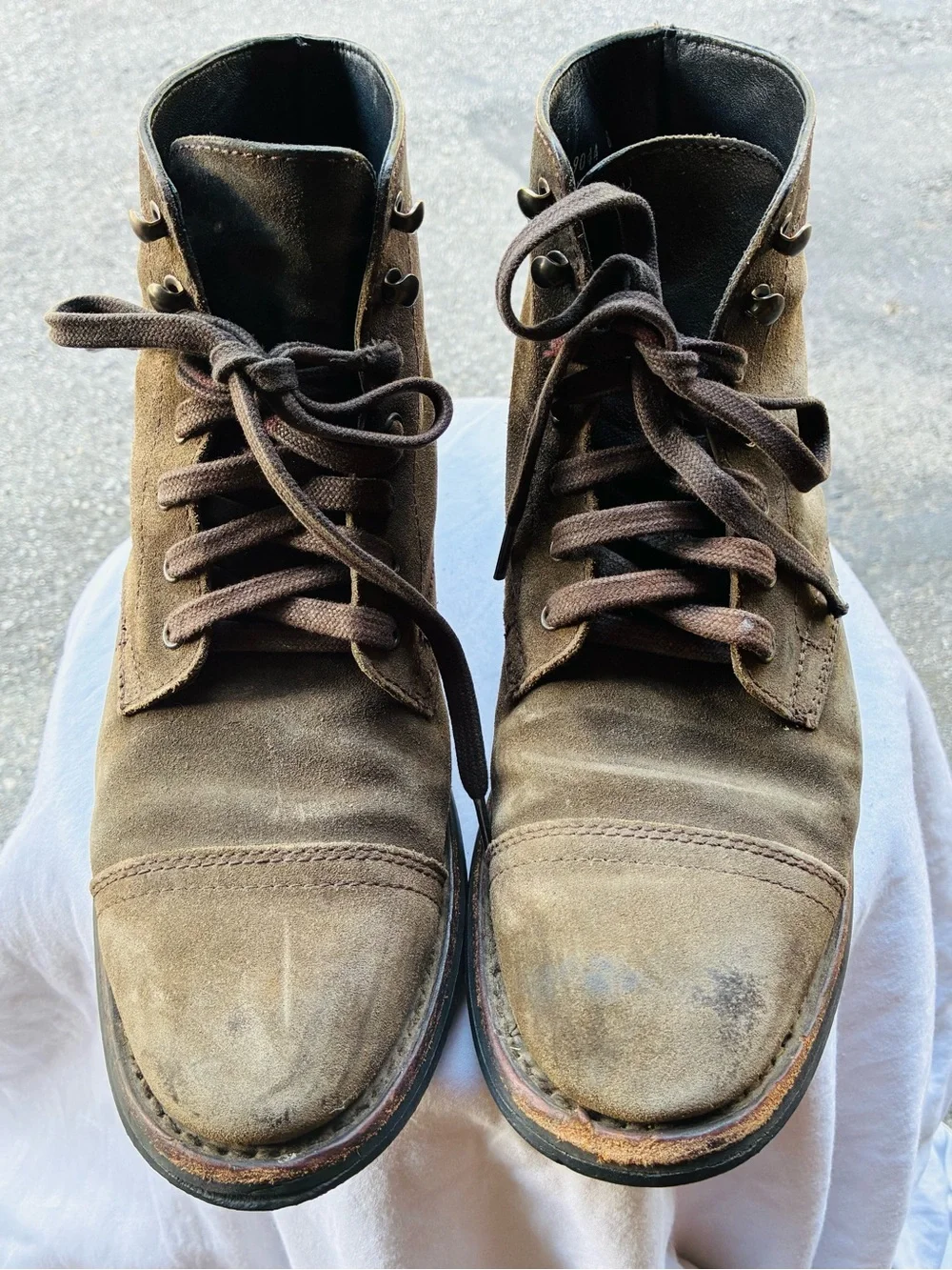 Thursday Boot Company Captain Dark Olive Suede Lace-Up Boots, Size 8
